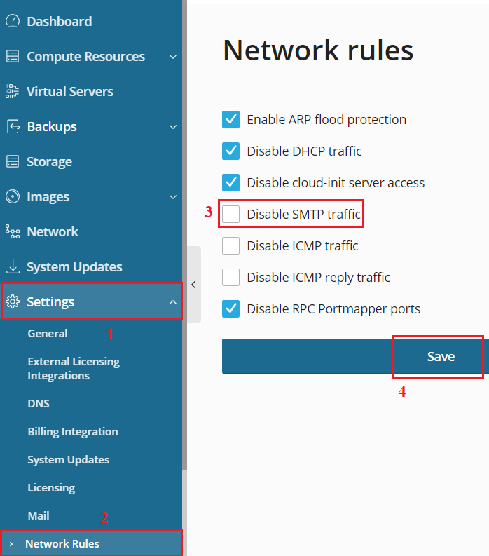 How to allow/block SMTP traffic for SolusVM 2 VPSes? – Solus